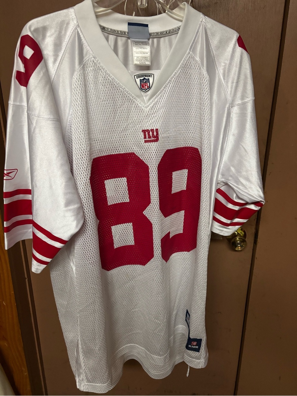 Reebok New York Giants Kevin Boss Road, White/Red jersey. Adult XL
